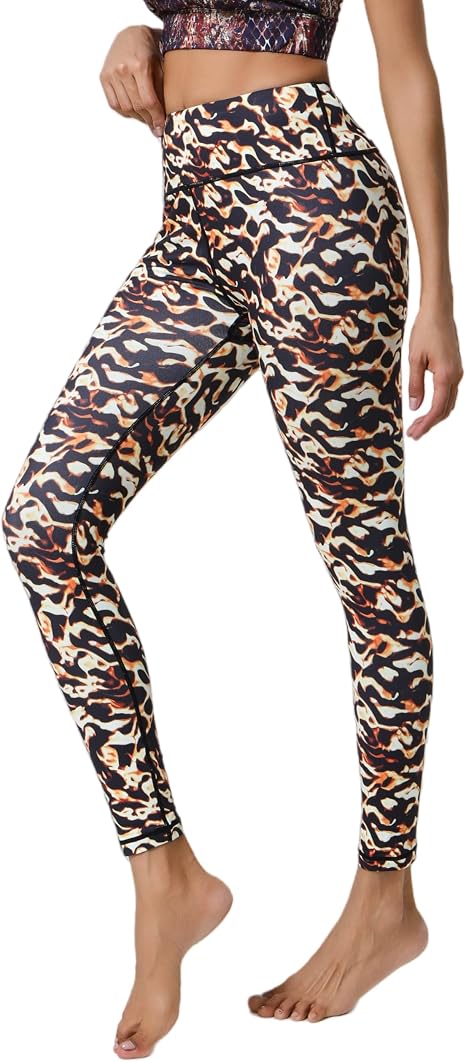 Hupplle Leggings for Women Printed Pattern High Waisted Tummy Control Buttery Soft Stretchy Workout Yoga Running Casual Pants - skull leggings