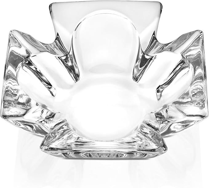 Ashtray, Large Glass Ashtray for cigarette cigar, Clear Crystal Ash trays Outdoor Glass Spuare Ashtrays, 5 x 5inch - skull ashtray