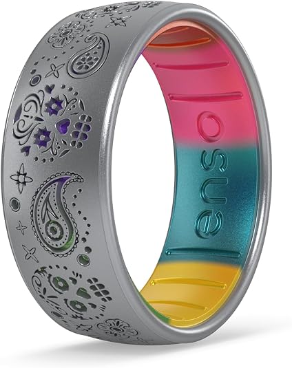 Enso Rings Etched Sugar Skulls 3.0 Silicone Rings – Comfortable and Flexible Design