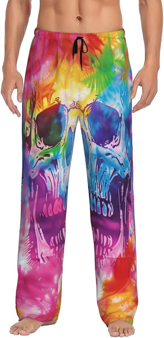 Mens Pajama Pants Men's Sleepwear Bottoms Lounge Pjs Pants with Pockets, S M L XL XXL - skull pajamas