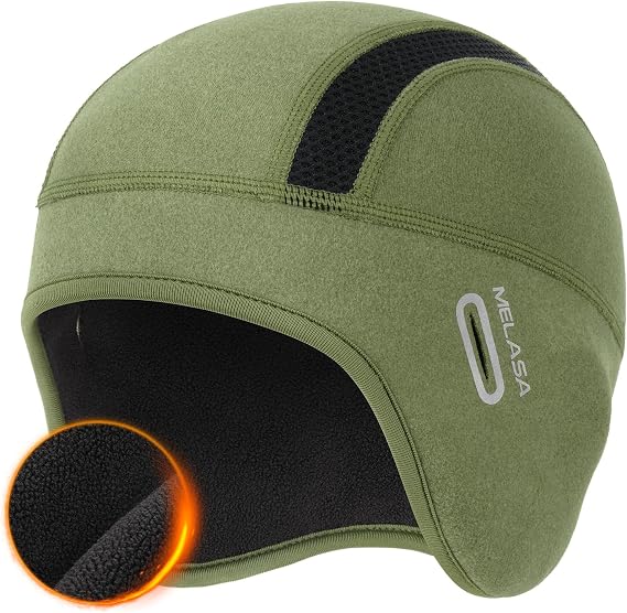 MELASA Winter Ear Warmer Skull Cap Helmet Liner with Glasses Holes - skull helmet