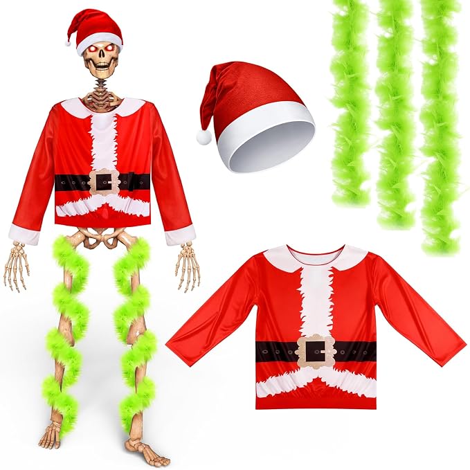 Cozypower Christmas 12 ft Skeleton Santa Costume Accessories - skeleton