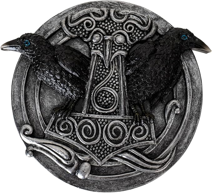 Pacific Giftware Thor’s Hammer Incense Burner with Dual Raven Design Perfect for Viking Home and Halloween Decor or Relxation 5.31" Long - skull incense burner