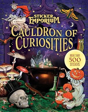 Sticker Emporium Cauldron of Curiosities - 500+ Exquisite Vintage Stickers for Scrapbooking, Journaling, Planners & Calendars and More. Includes 100 scrapbook pages - skull sticker