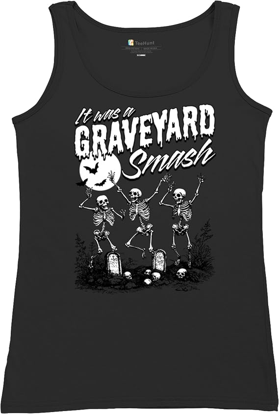 It was a Graveyard Smash Halloween Skeleton Women's Tank Top Funny Trick Or Treat Spooky Pumpkin Skull Costume - skull tank tops