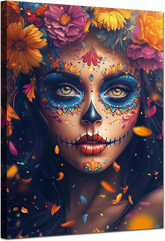 ARNLRDYA Mexican Day of The Dead Wall Art Posters, 12X16inch
