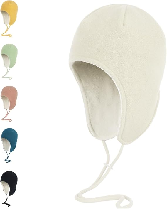 Mens Womens Warm Fleece Beanie Soft Winter Hat with Ear Flaps Windproof Ski Snow Cycling Skull Cap Helmet Liner - skull hat