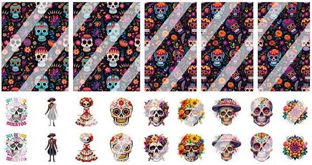 Day of The Dead - Dia de Los Muertos Nail Art Decals - Waterslide Nail Decals - skull sticker