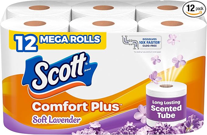 Scott ComfortPlus Scented Tube Toilet Paper, 12 Rolls, 310 Sheets per Roll - skull toilet paper