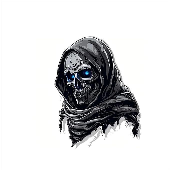 2Pcs Skull Decals, Halloween 3D Skull Car Decals for Truck Trailer SUV, Any Smooth Surface (B) - skull sticker