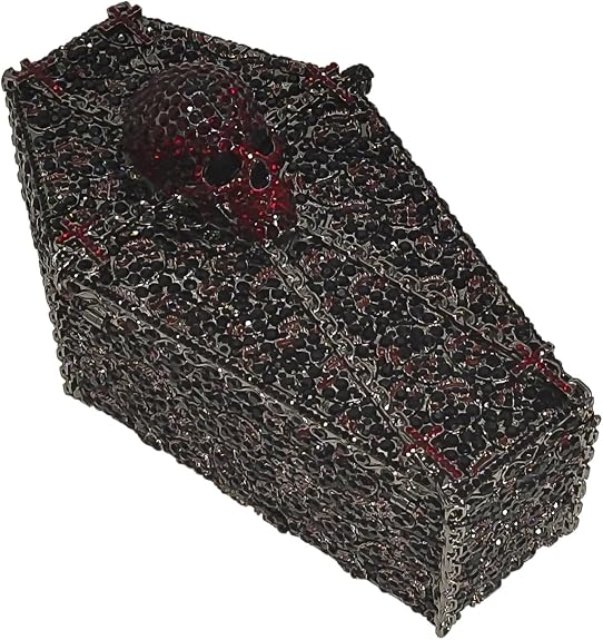 Cool Skull Evening Bag Coffin Shaped Handbag Purses Cross Rhinestone Bag Halloween Party Bag - sugar skull handbags for sale