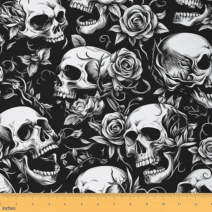 Feelyou Sugar Skull Fabric By The Yard Kids Decorative Soft - sugar skull handbags for sale