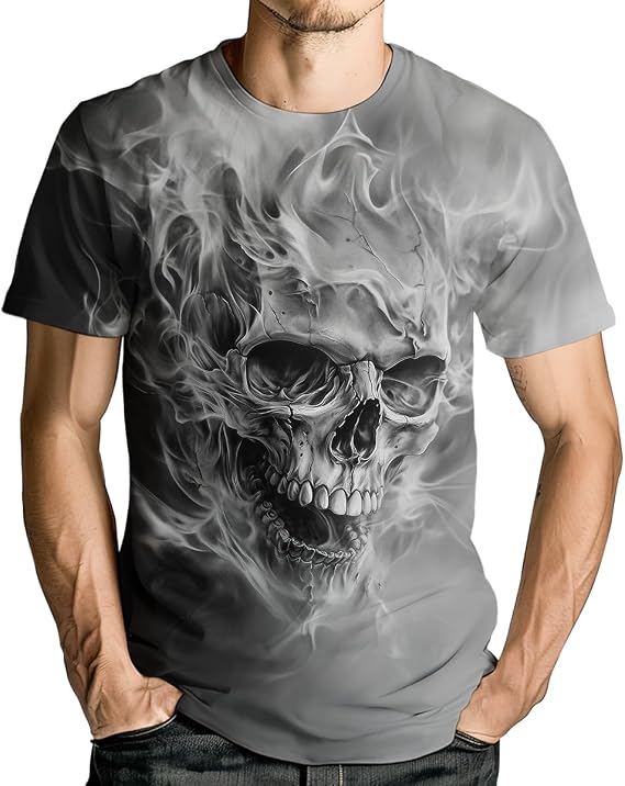 Men's Goth Skull Short Sleeve T-Shirt - skull tshirt