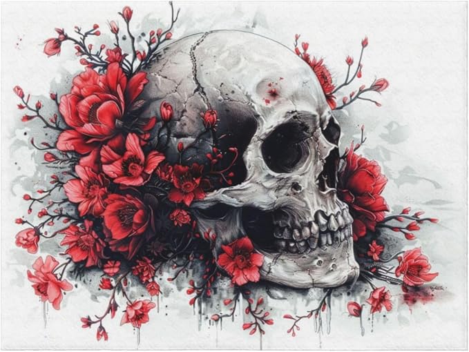 Sugar Horror Skull and Flowers - Ultra-Soft Micro Fleece Blankets Throw Blankets Carpet Gift for Home Decoration, Decor Sofa, Office, Dormitory Bed car Camp Couch All Seasons - 80"x60" - skull carpet