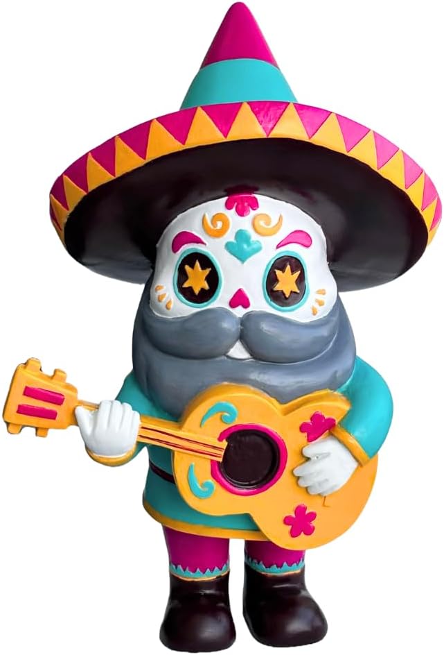 El Mariachi Day of The Dead Garden Gnome - skull figurine