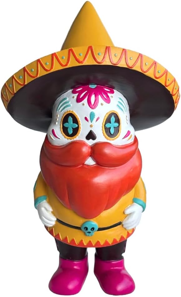 El Katrin Day of The Dead Garden Gnome - skull figurine