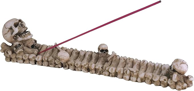 ICE ARMOR 10" W Skull Incense Burner Incense Sticks Holder Figurine Statue Sculpture Ornament Decoration Home/Room Decor Ideas - skull incense burner