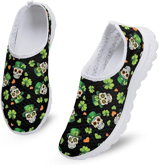 Bigcardesigns Fashion Women's Walking Shoes Sport Sneakers Breathable Mesh Loafers - sugar skull boots