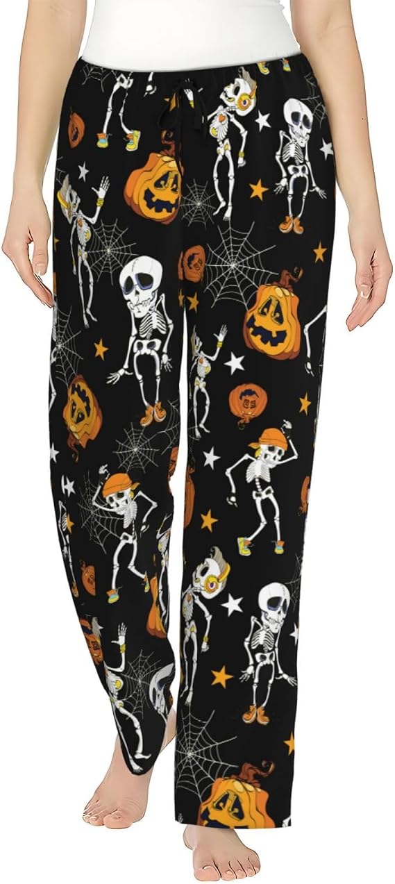 Womens Pajama Pants Loose Pajama Bottoms - skull pajamas