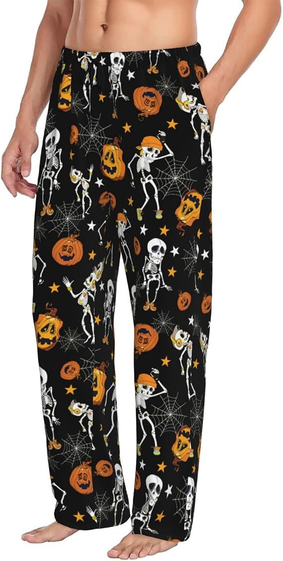 Mens Pajama Pants Loose Pajama Bottoms - skull pajamas