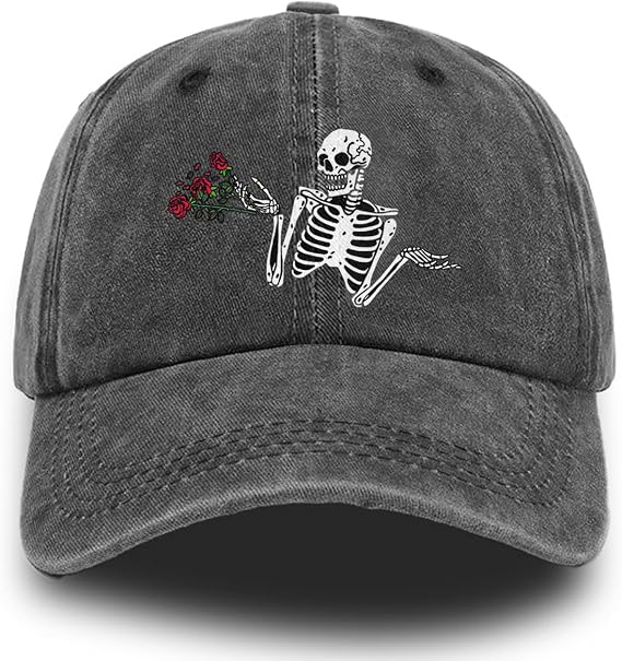 Baseball Caps for Men Women Washed Cotton Vintage Hats Adjustable Cool Fitted Ball Caps Truck Dad Hats Runnung Hiking - skull hat