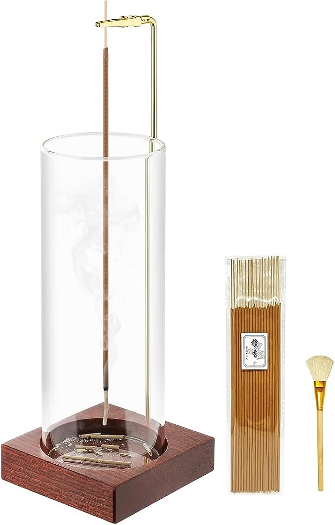 Incense Holder,Wooden Incense Holder for Sticks (Brown) - skull incense burner