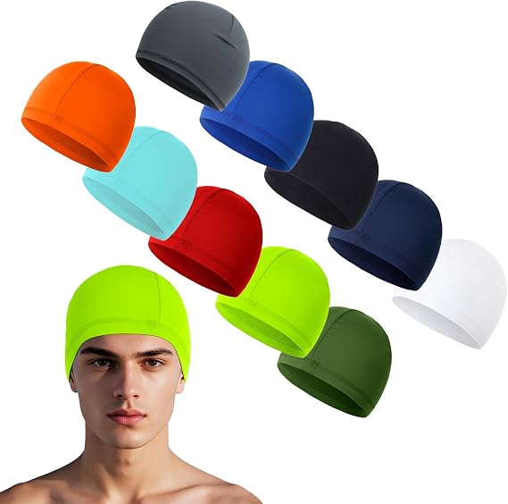 10 Pcs Cooling Skull Caps for Men Cap Welding Helmet Liner Sweat Wicking Head Wrap Bicycle Beanie Cycling Running Hat - skull helmet