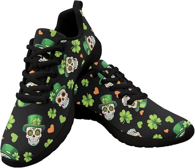 BIGCARJOB Women Fashion Sneakers Lace-up Lightweight Sport Shoes Ladies Casual Running Hiking Shoes - sugar skull boots