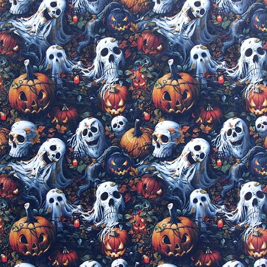 KYDEX Thermoform Sheet – (Jack-O Lantern & Skulls) – (.080in) – (12in x 12in) – (1 Sheet) – (for Holster Making, Cosplay, Hobby) – (USA Made)