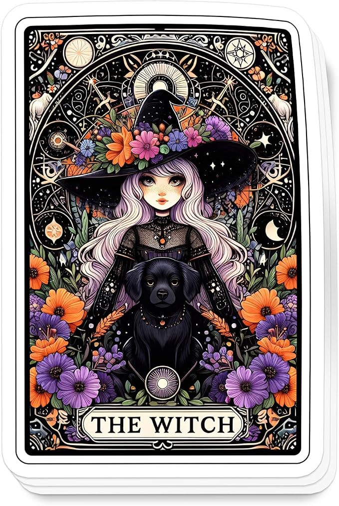 (3Pcs) The Witch Tarot Inspired Sticker 3'' Skeleton Witchy Gothic Skull Wiccan Witchcraft Supplies Vintage Aesthetic Stickers for Water Bottles Laptops Notebooks - skull sticker