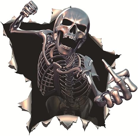 2Pcs Skull Sticker Car Decals,Car Decal Sticker for Windows, Car Scratch Sticker，3D Skull Car Sticker for Auto,Truck,SUV Indoor and Outdoor Decoration, Halloween Decorative Sticker 11 * 11 Inch - skull sticker