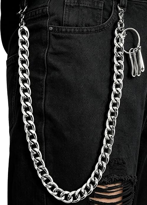 Wallet Chain Punk Jeans Chain Pants Chain Belt Chain Key Chain Hip Hop Goth Accessories for Women Men - skull wallet