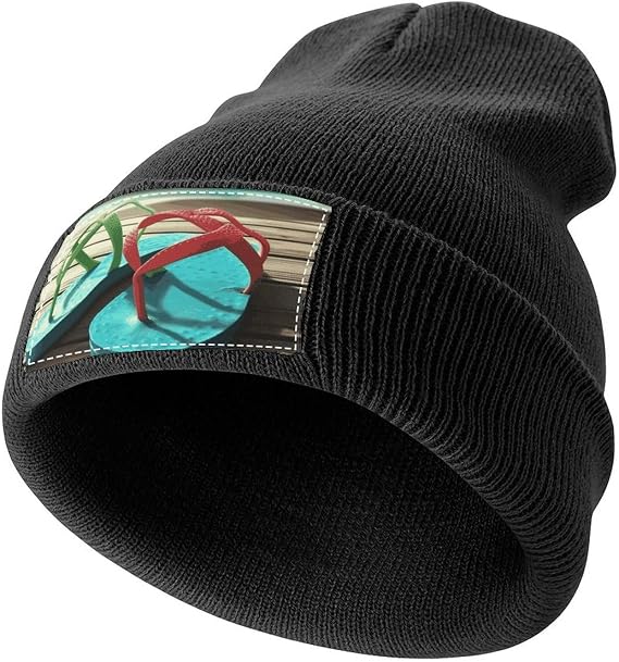 Flip-Flops Knitted Hat for Men Women Cuffed Hat Plain Beanie Skull Cap for Exercise Winter Hats Ski Hat - sugar skull costume
