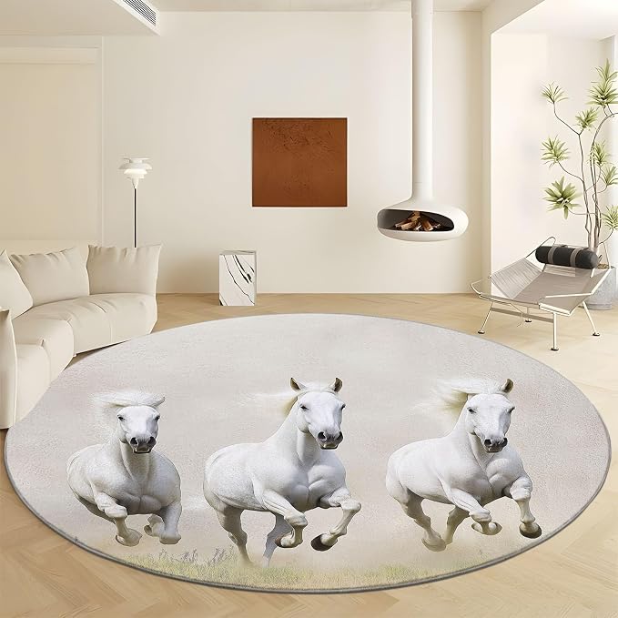 Round Rug for Kids Bedroom 3ft Blue Smoke Skull Circle Rug for Playroom, Washable Rug for Nursery, Small Circular Carpet for Classroom Dorm Daycare Decor - skull carpet