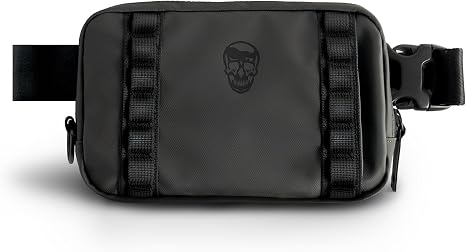 Gymreapers Travel Small Crossbody Bags for Men & Women with Hidden Pocket - Waterproof Crosssbody Fanny Pack for Men with Adjustable Shoulder Sling Belt for Traveling, Running & Hiking (Gunmetal) - skull suitcase