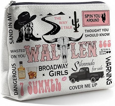 Western Cowgirl Skull Makeup Bag Travel Toiletry Pouch for Country Fans - skull suitcase