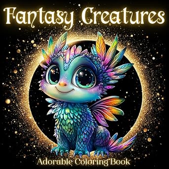 Fantasy Creatures: Relaxing Coloring Book for Adults & Teens, 60 Adorable Magical Creatures - sugar skull book