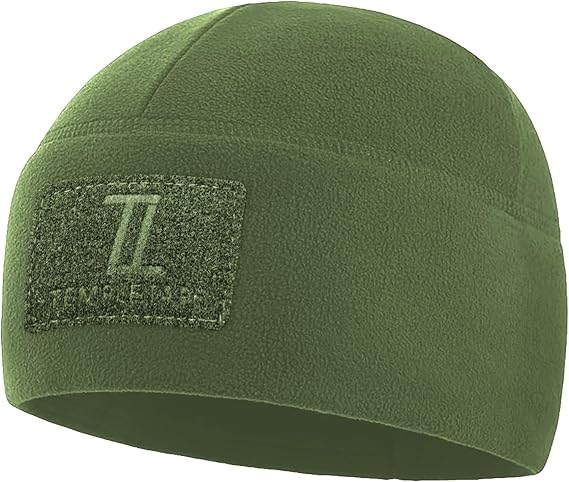 Temple Tape Tactical Beanie Hat - Front & Back Patch Panel - Multi Season Hats for Men - Mens Patch Beanies - skull watch