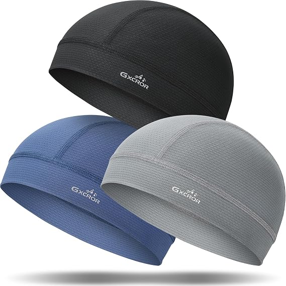 GXCROR 3 Pack Cooling Skull Cap with Sweat-Wicking & Anti-Odor Technology Quick-Dry Helmet Liner for Cycling Motorcycle - skull helmet