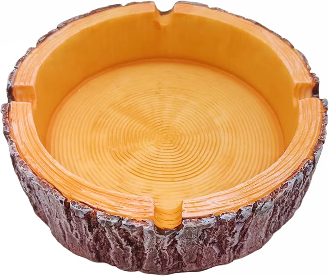 Imitative Wood Cigarette Ashtray Outdoor Indoor Ashtray And Great Gifts for Smokers, Wooden ashtray for Patio, Home，Outside, Office and Party (dark color) - skull ashtray