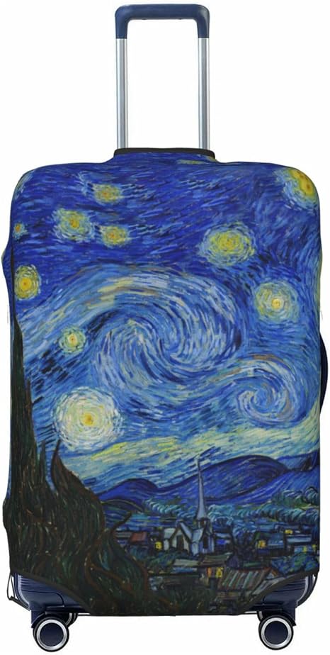 Starry Night Luggage Cover for Suitcase Elastic Non Scratch Travel Protector Travel Washable Suitcase Cover Fits 18-32 Inch Luggage - skull suitcase