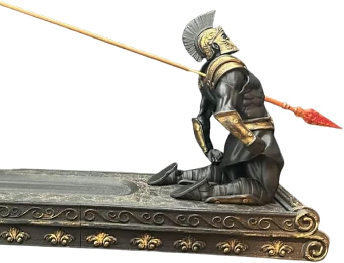 Gladiator Incense Holder - The Fallen Warrior, Funny Incense Burner for Sticks, Indoor/Outdoor Use, Resin Material - skull incense burner