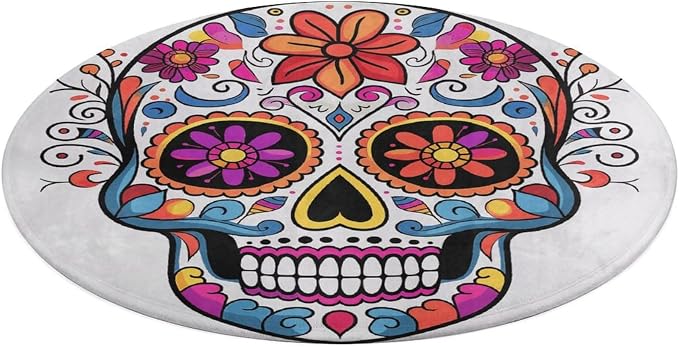 Area Rug Small Carpet Sugar Skull Printed Rug for Living Room Kitchen Rug Bathroom Floor Mat Fluffy Rug Home Decor Rug for Office Fluffy Plush Rug - skull carpet