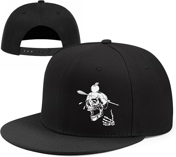 Horror Grim Reaper Scythe Hats Flat Bill Snap Back Hats for Men Flat Brim Black Baseball Cap Devil Skull Finger Snapback - skull backpack