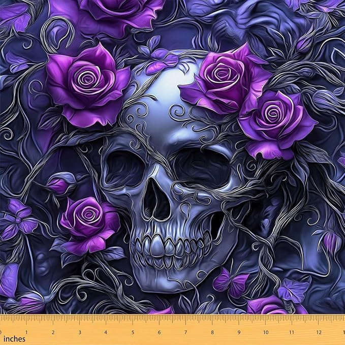 Erosebridal Sugar Skull Fabric by The Yard Soft 1 Yard - skull coaster