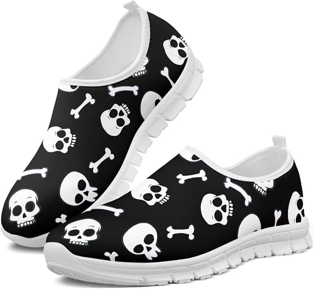 Men's Loafers Slip On Slip Shoe Casual Walking Shoes Non Slip Work Shoes Mesh Athletic Sneakers White Sole - sugar skull boots