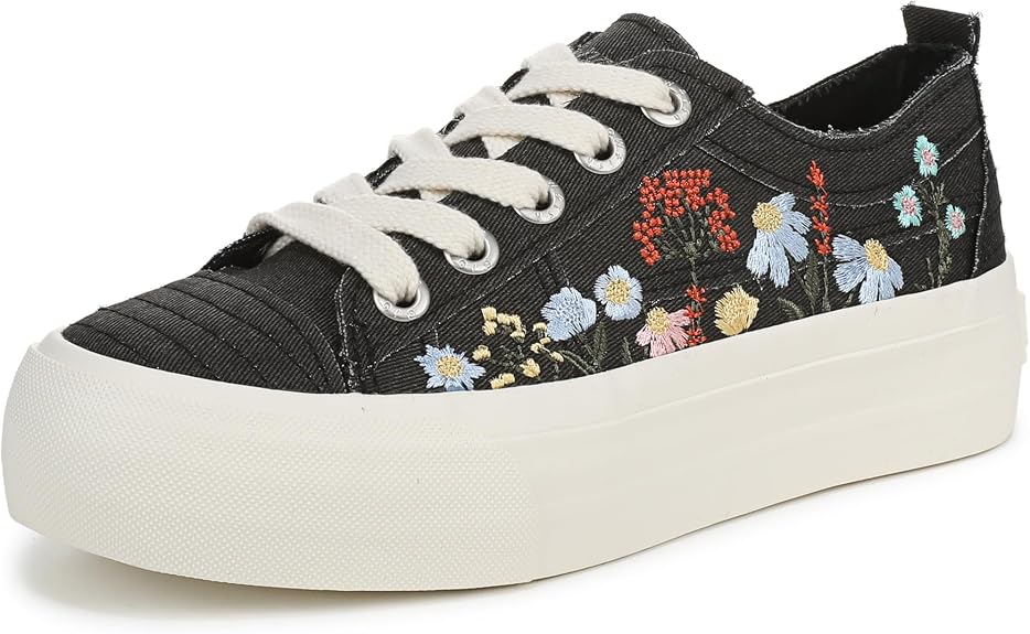 Blowfish Malibu Women's Sadie-Sun Platform Sneaker, Low top Sneakers - sugar skull boots