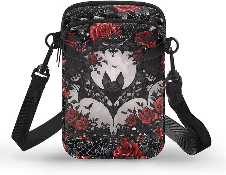 Gothic Small Crossbody Bag for Women - sugar skull handbags for sale