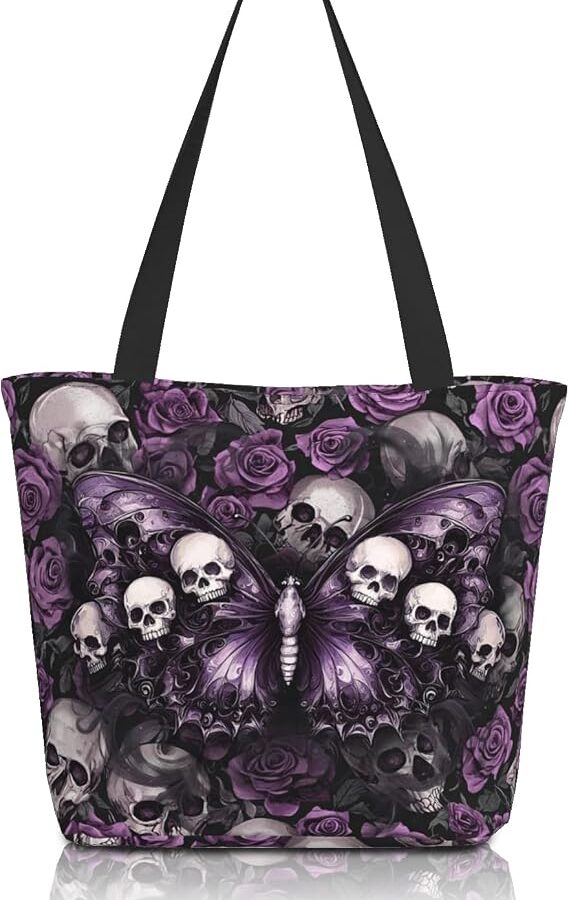 Tote Bag for Women Reusable Shopping Tote Bag Zippered Inspirational Scripture Shoulder Bags - sugar skull handbags for sale
