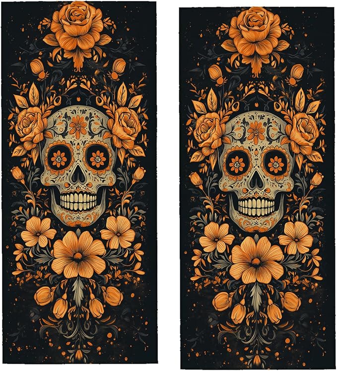 Sugar Skull Hand Towel for Bathroom 2 Pack,Soft Microfiber Face Towels for Bath,Kitchen,Spa,and Gym,Decorative Absorbent Polyester Towels,Perfect for Home or Hotel Decor 14.5x28in - skull toilet paper